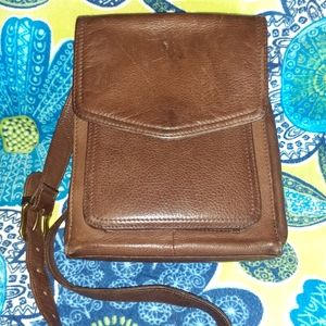 Fossil Brown Genuine Pebbled Leather Purse 75082 EUC